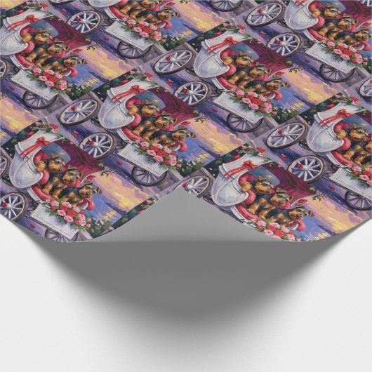 Airedale Dog Valentine's Day  Cadeaupapier (Hoek)