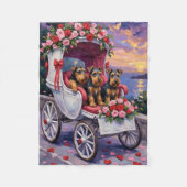 Airedale Dog Valentine's Day  Fleece Deken (Voorkant)