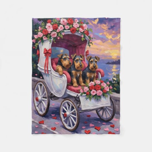 Airedale Dog Valentine's Day  Fleece Deken (Voorkant)