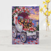 Airedale Dog Valentine's Day Kaart (Gele Bloem)
