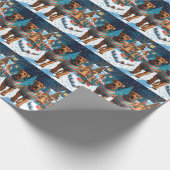 Airedale Dogs Christmas Snow Holiday Cadeaupapier (Hoek)