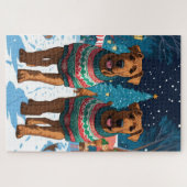 Airedale Dogs Christmas Snow Holiday Legpuzzel (Horizontaal)