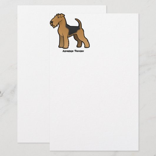 airedale doodsbanker briefpapier (Voorkant / Achterkant)