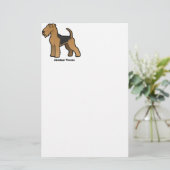 airedale doodsbanker briefpapier (Staand voorkant)