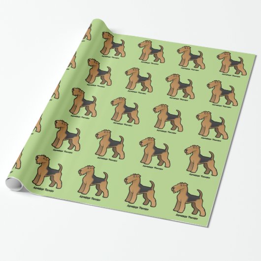 airedale doodsbanker cadeaupapier (Uitgerold)