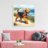 airedale doodsbanker canvas afdruk (Insitu (Woonkamer))