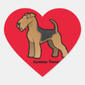 airedale doodsbanker hart sticker (Voorkant)