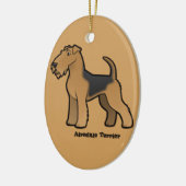 airedale doodsbanker keramisch ornament (Links)