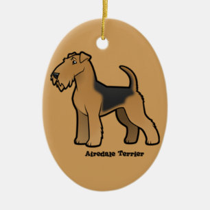 airedale doodsbanker keramisch ornament