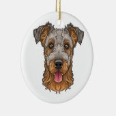 airedale doodsbanker keramisch ornament (Rechts)