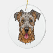 airedale doodsbanker keramisch ornament (Links)