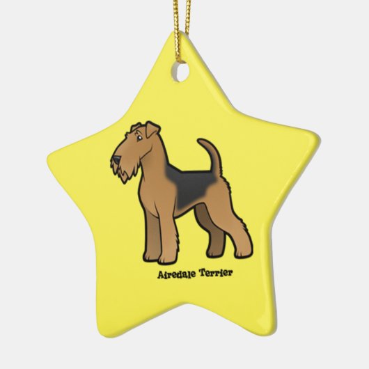 airedale doodsbanker keramisch ornament (Links)