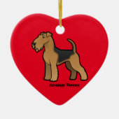 airedale doodsbanker keramisch ornament (Voorkant)