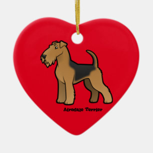 airedale doodsbanker keramisch ornament
