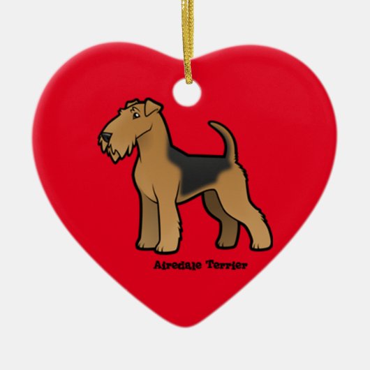 airedale doodsbanker keramisch ornament (Voorkant)