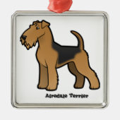 airedale doodsbanker metalen ornament (Voorkant)