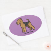 airedale doodsbanker ovale sticker (Envelop)