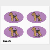 airedale doodsbanker ovale sticker (Vel)
