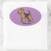 airedale doodsbanker ovale sticker (Tas)