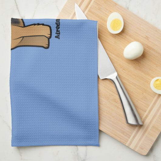 airedale doodsbanker theedoek (Quarter Fold)