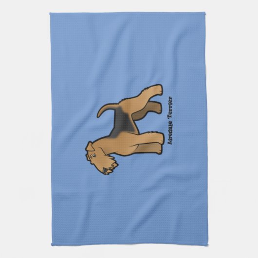airedale doodsbanker theedoek (Verticaal)