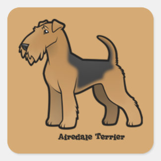 airedale doodsbanker vierkante sticker