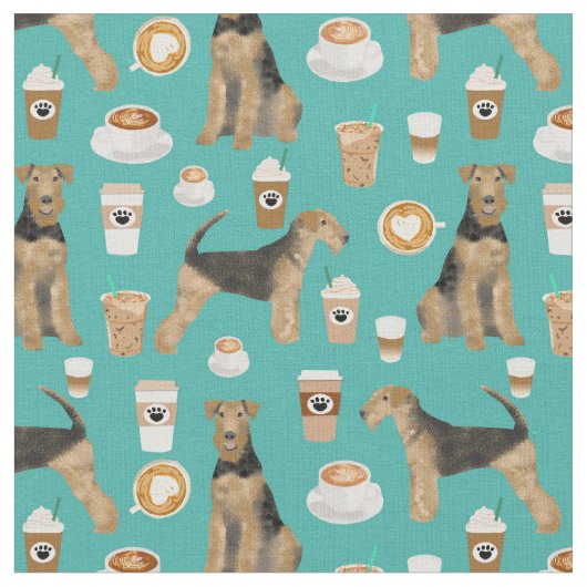 airedale doodskop turquoise stof (Close Up)