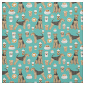 airedale doodskop turquoise stof (Swatch)