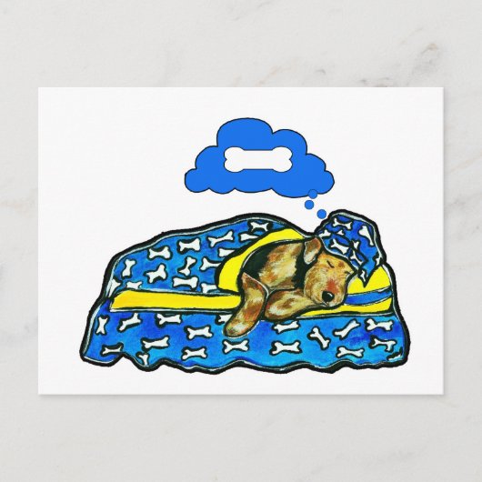 Airedale Dromen Briefkaart (Voorkant)