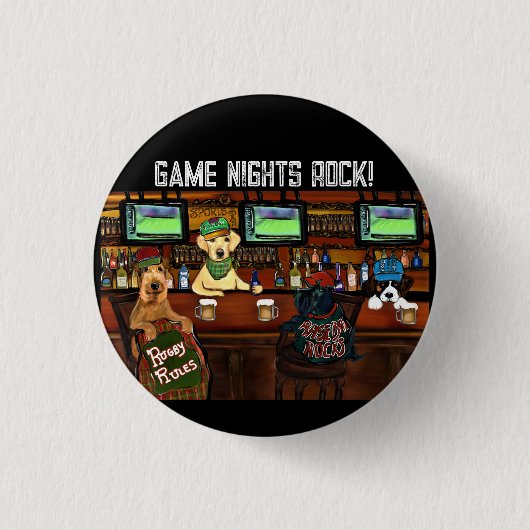 AIREDALE- EN FRIENDS-Poster Ronde Button 3,2 Cm (Voorkant)