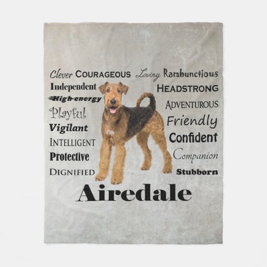 Airedale Fleece Blanket (Voorkant)