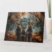 Airedale Halloween Nacht Doggy Delight Kaart (Voorkant)
