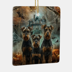 Airedale Halloween Nacht Doggy Delight Keramisch Ornament
