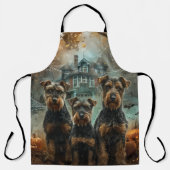 Airedale Halloween Nacht Doggy Delight Schort (Voorkant)