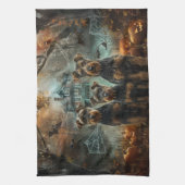 Airedale Halloween Nacht Doggy Delight Theedoek (Verticaal)