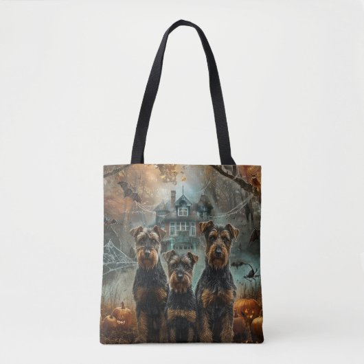 Airedale Halloween Nacht Doggy Delight Tote Bag (Voorkant)