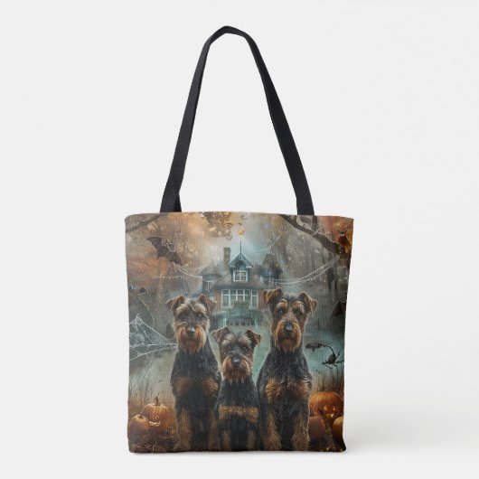 Airedale Halloween Nacht Doggy Delight Tote Bag (Achterkant)