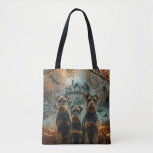 Airedale Halloween Nacht Hond Delight Tote Bag