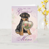 Airedale Heart Mam Kaart (Gele Bloem)