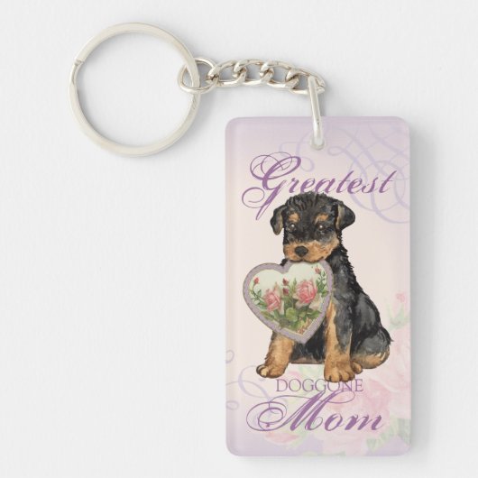 Airedale Heart Mam Sleutelhanger (Voorkant)