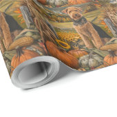 Airedale Herfst Oogst Dankdag Hond Cadeaupapier (Rol Hoek)