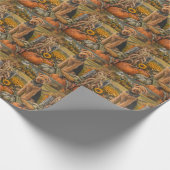 Airedale Herfst Oogst Dankdag Hond Cadeaupapier (Hoek)