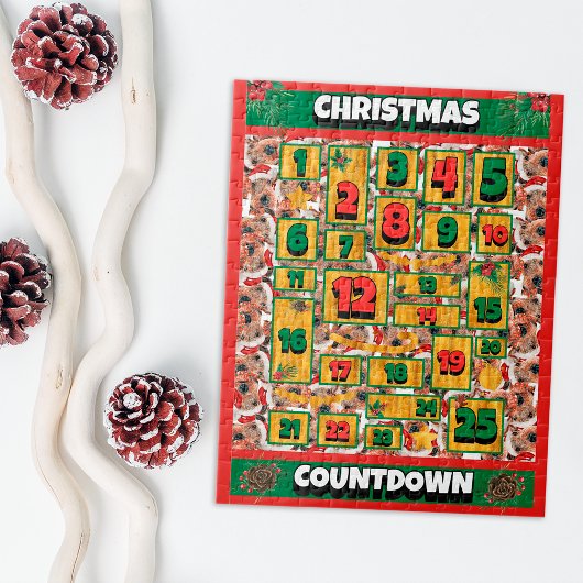 Airedale-hond Countdown Kerstmis Adventkalender Legpuzzel