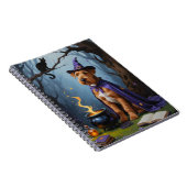 Airedale hond grillig Halloween schilderij Notitieboek (Rechterzijde)