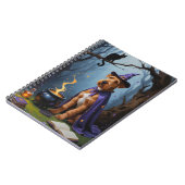 Airedale hond grillig Halloween schilderij Notitieboek (Linkerzijde)