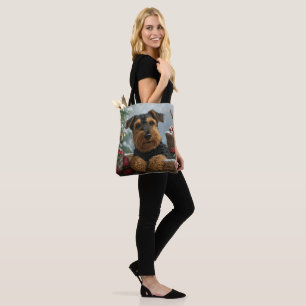 Airedale Hond Kerst Feestelijk Tote Bag
