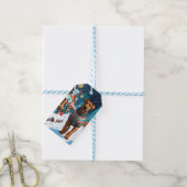 Airedale-hond kerst sneeuw vakantie cadeaulabel (Met Touw)
