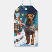 Airedale-hond kerst sneeuw vakantie cadeaulabel (Achterkant)