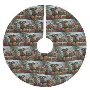Airedale Hond Kerstfeest Kerstboom Rok