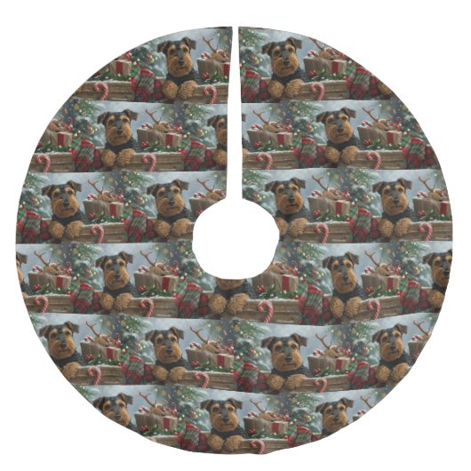 Airedale Hond Kerstfeest Kerstboom Rok (Voorkant)